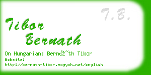 tibor bernath business card